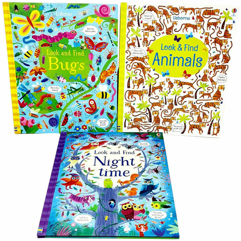 Kirsteen Robson 3 Books Collection Set Look and Find Series Animals, Night Time - The Book Bundle