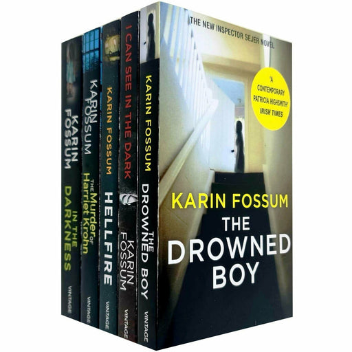 Inspector Sejer Mysteries Series by Karin Fossum 5 Books Collection Set (Darkness, Murder, Hellfire, Boy, Dark) - The Book Bundle