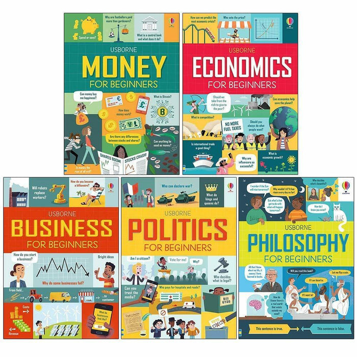 Usborne Big Subject for Beginners 5 Books Collection Box Set (Money, Economics, Business, Politics & Philosophy) - The Book Bundle