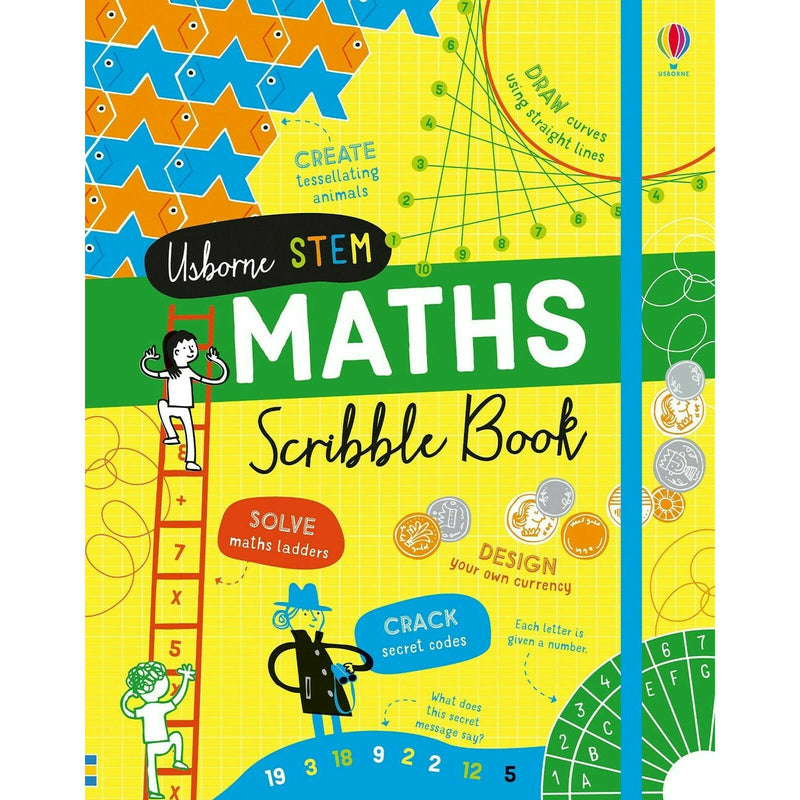 Usborne Stem Series 4 Books Collection Set - Science Scribble Book, Technology Scribble Book, Engineering Scribble Book, Maths Scribble Book - The Book Bundle