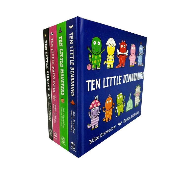Mike Brownlow Ten Little Collection 4 Books Set (Dinosaurs, Monsters, Princesses & Pirates) - The Book Bundle