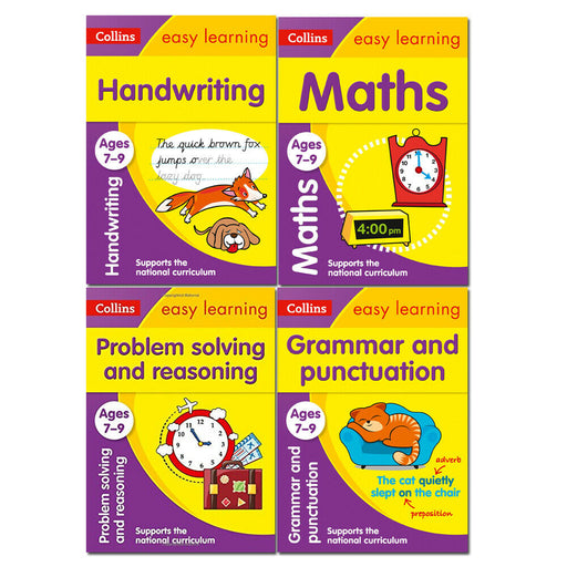 Ages 7-9 Collins Easy Learning KS2 Collection 4 Books Set Handwriting, Maths - The Book Bundle