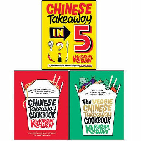 Chinese Takeaway in 5 , Chinese Takeaway Cookbook & Veggie Chinese Takeaway Cookbook 3 books set by Kwoklyn Wan - The Book Bundle