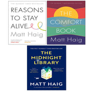 Matt Haig 3 Books Collection Set Midnight Library, Comfort,Reasons to Stay Alive - The Book Bundle