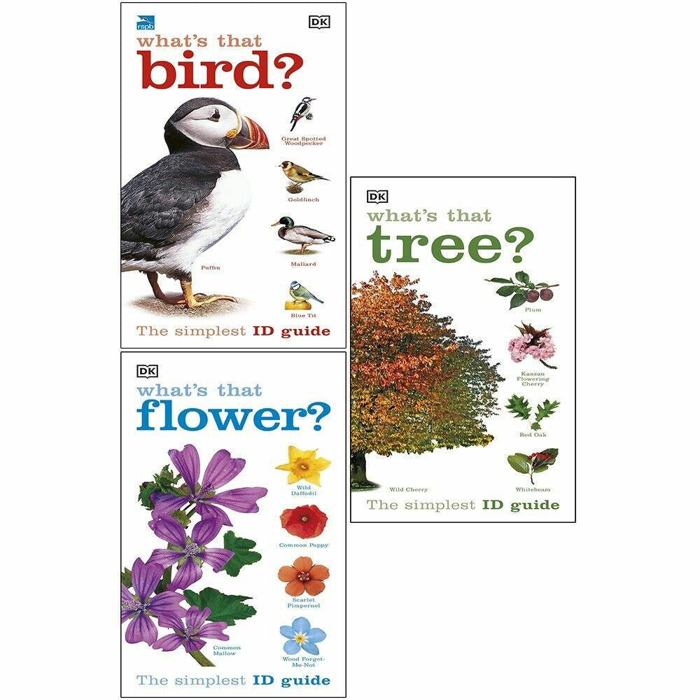 DK 3 Books Collection Set RSPB What's that Bird & What's that Flower ...