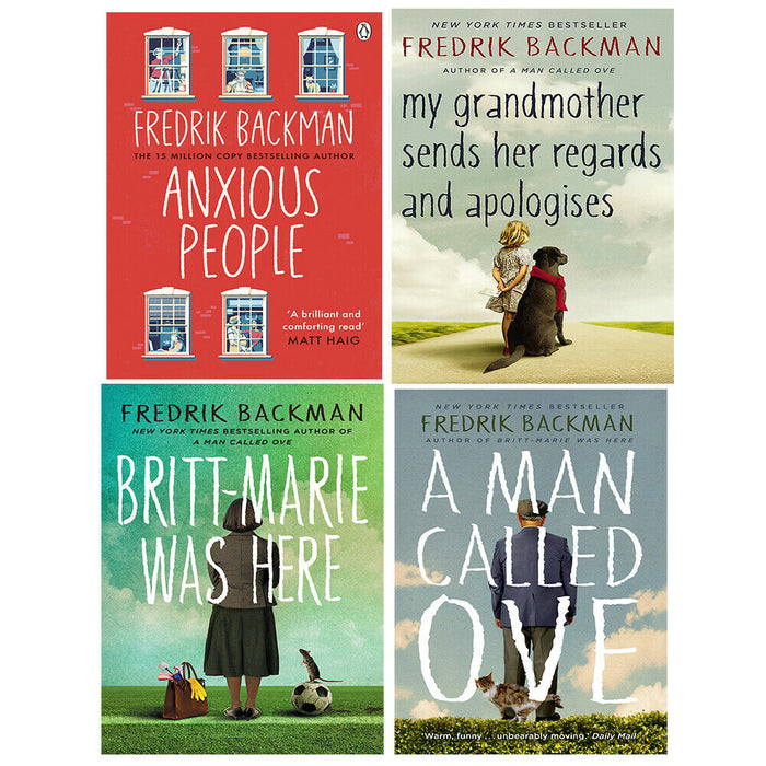 Fredrik Backman 4 Books Collection Set (Anxious People, Britt Marie, Man Called, My Grandmother) - The Book Bundle