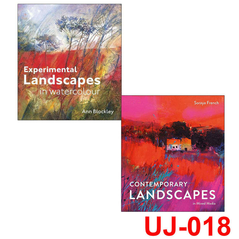 Two hardcover art books featuring contemporary landscapes in mixed media by Soraya French and watercolor landscapes by Ann Blockley.