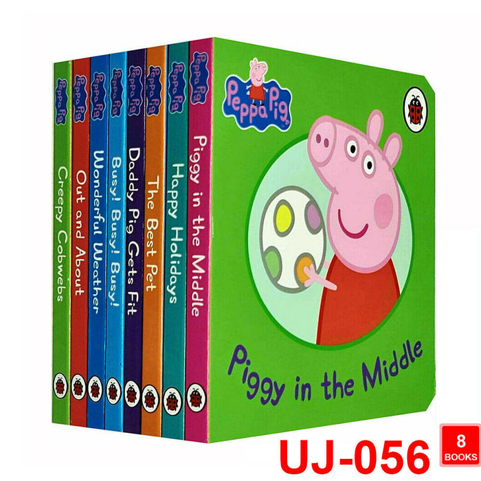Peppa Pig 8 Ladybird Board Books Collection Set Out and (Creepy Cobwebs,Busy! Busy! Busy!) - The Book Bundle
