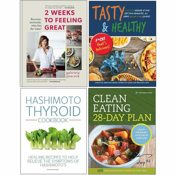2 Weeks to Feeling Great,Tasty & Healthy,Hashimoto Thyroid Cookbook 4 Books Set - The Book Bundle