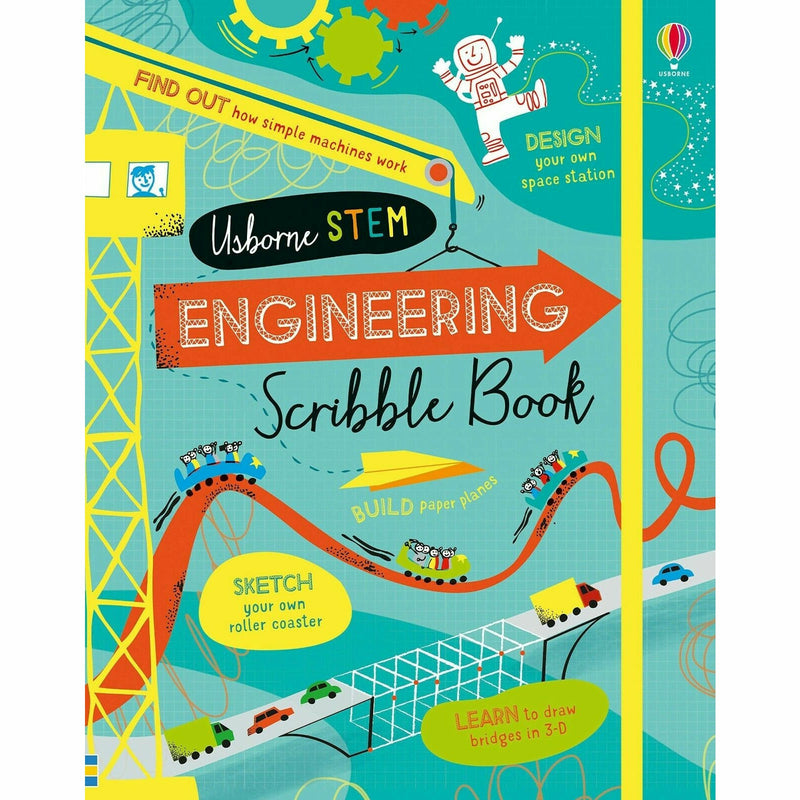 Usborne Stem Series 4 Books Collection Set - Science Scribble Book, Technology Scribble Book, Engineering Scribble Book, Maths Scribble Book - The Book Bundle