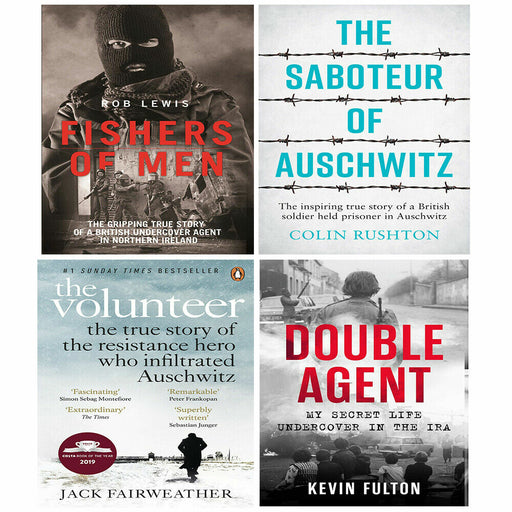 Saboteur of Auschwitz,Fishers of Men Rob Lewi,Double Agent,Volunteer 4 Books Set - The Book Bundle