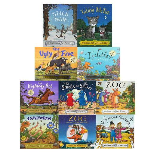 Julia Donaldson 10 Books Children Collection Set (Zog, Stick Man, Tiddler - The Book Bundle