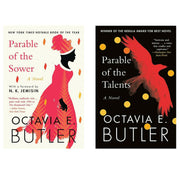 Parable Series by Octavia E. Butler paperback book set featuring two fiction novels with cover art and titles visible.