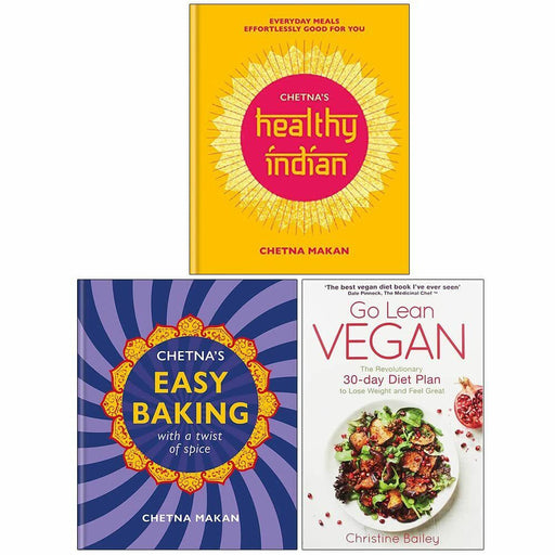 Chetna Makan Collection 3 Books Set Easy Baking,Go Lean Vegan,Healthy Indian - The Book Bundle