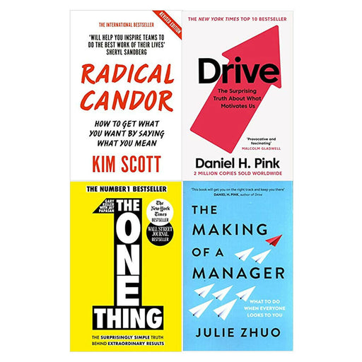 Radical Candor,Drive,The One Thing,Making of a Manager 4 Books Collection Set NEW - The Book Bundle