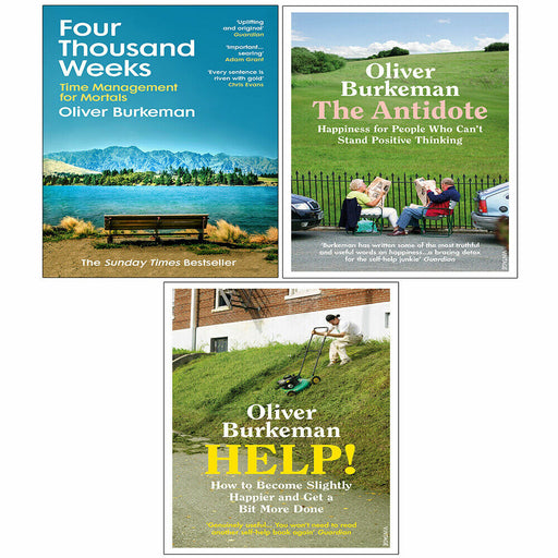 Oliver Burkeman Collection 3 Books Set (The Antidote, Four Thousand Weeks, Help) - The Book Bundle