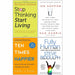 Stop Thinking Start Living, 10% Happier, Ten Times Happier, Fully Human 4 Books Collection Set - The Book Bundle
