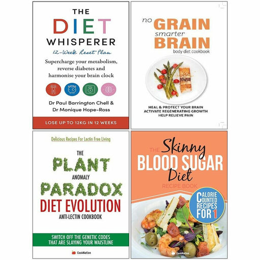 Diet Whisperer, No Grain, Smarter Brain, Plant Anomaly, Skinny Blood 4 Books Set - The Book Bundle