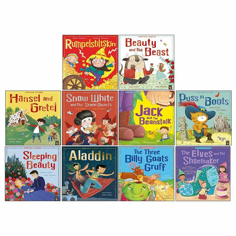 Fairytale Classics  10 Picture Flat Children Books Collection Set (Sleeping Beauty) - The Book Bundle