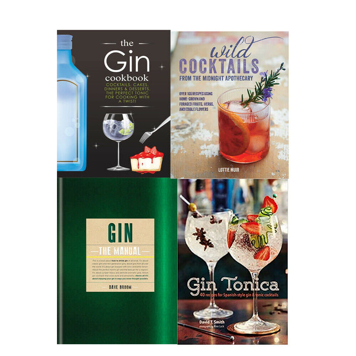 Gin Cookbook 4 Books Collection Set (Wild Cocktails, Gin The Manual, Gin Tonica) - The Book Bundle