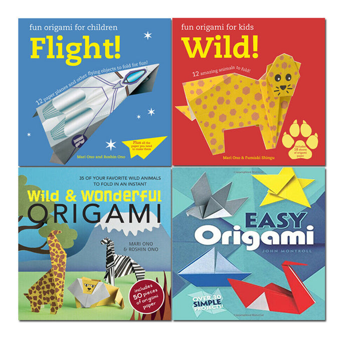 Fun Origami For Children Flight, Wild, Wild & Wonderful Origami, Easy Origami 4 Books Collection Set - The Book Bundle