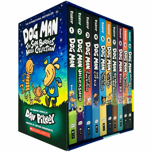 Dog Man : The Supa Buddies Mega Collection 1 - 10 Books Box Set by Dav Pilkey - The Book Bundle