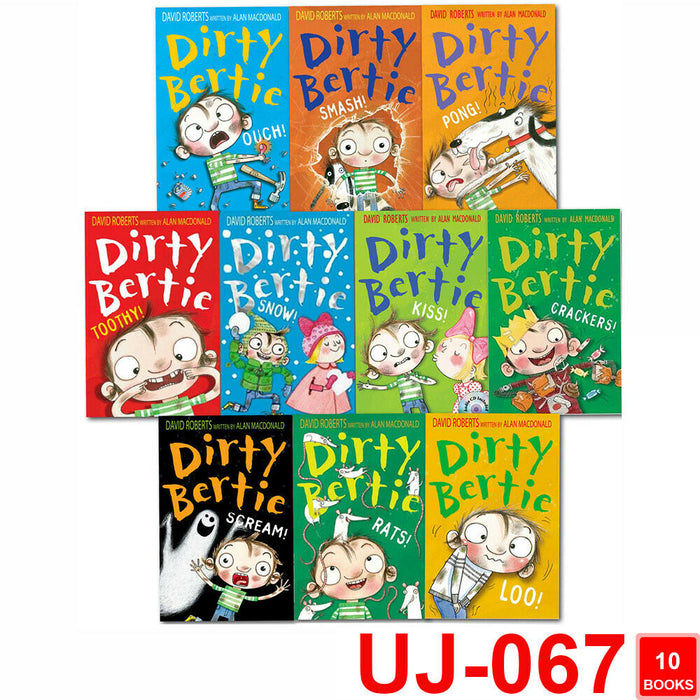 Dirty Bertie - Series 2 - David Roberts 10 Books Collection Set (Rats, Smash, Kiss, Pong, Scream, Loo, Ouch, Crackers, Snow, Toothy) - The Book Bundle