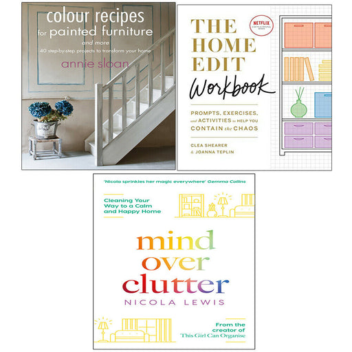 Mind Over Clutter, Home Edit Workbook Colour Recipes for Painted 3 Books Set NEW - The Book Bundle