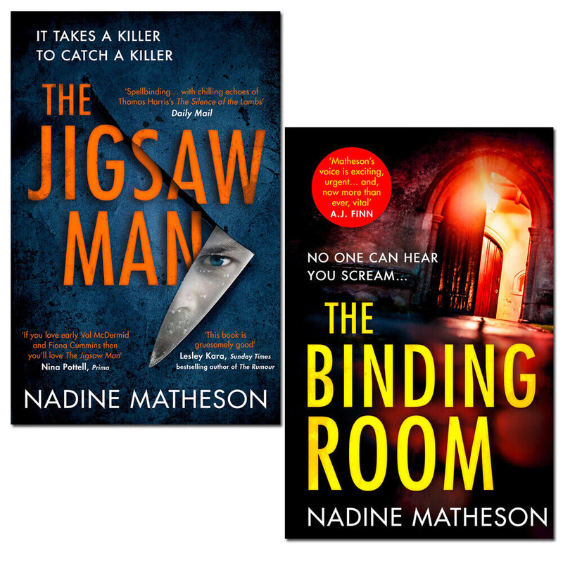 Two books from Nadine Matheson's Inspector Anjelica Henley thriller series set, featuring cover art and titles visible.