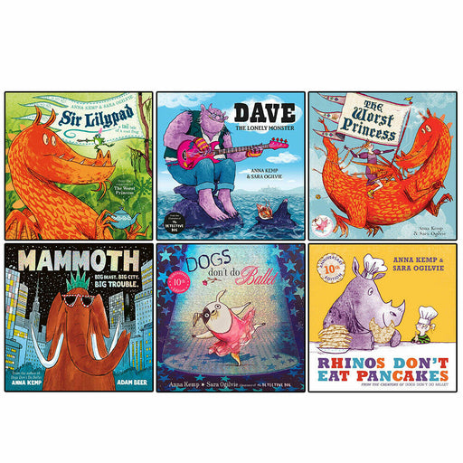 Lilypad, Dave, Worst Princess, Mammoth, Dogs & Rhinos by Anna Kemp 6 Books Set - The Book Bundle