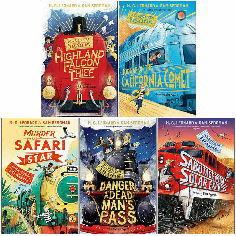Adventures on Trains Series 5 Books Collection Set by M G Leonard, Sam Sedgman - The Book Bundle