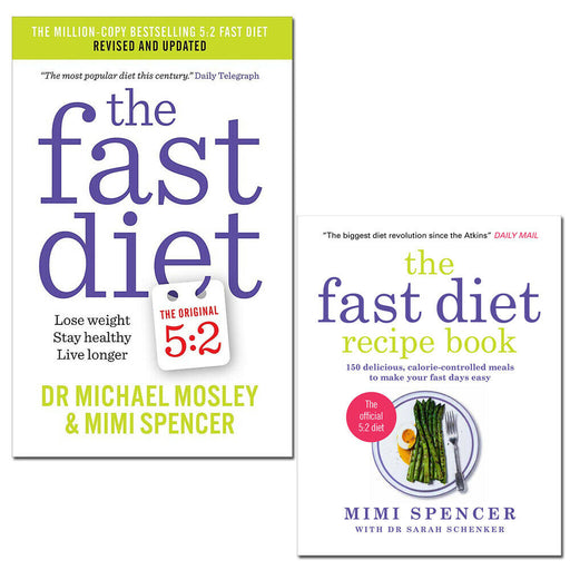The Fast Diet Recipe 2 Books Collection Set Lose Weight, Stay Healthy, Live Long - The Book Bundle
