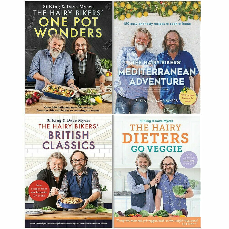 Hairy Bikers 4 Books Collection Set One Pot Wonders, Mediterranean, Go Veggie - The Book Bundle