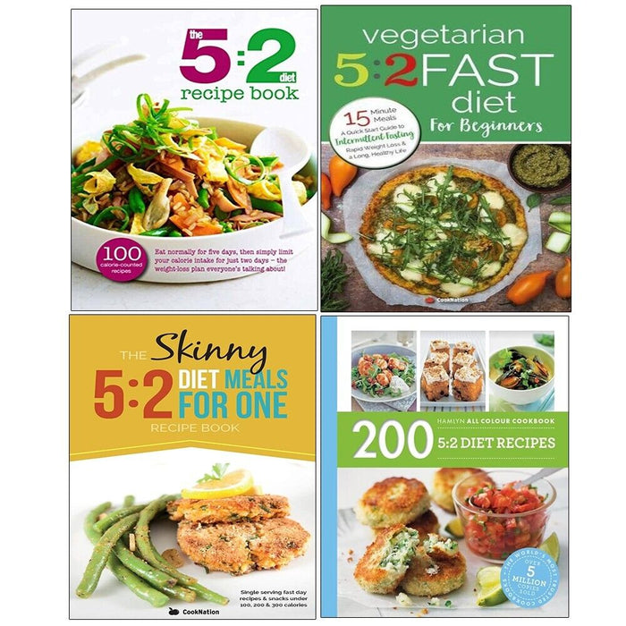 Hamlyn All Colour Cookery,Vegetarian 5:2 Fast,Skinny 5:2 Diet Recipe 4 Books Set - The Book Bundle