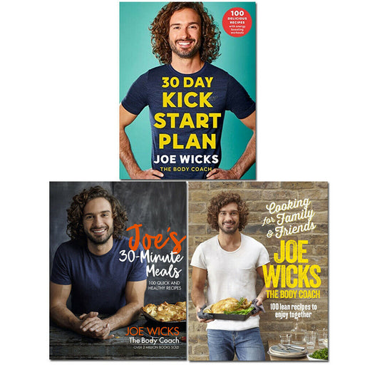 Joe Wicks 3 Books Set 30 Day Kick Start Plan, Cooking for Family and Friends NEW - The Book Bundle