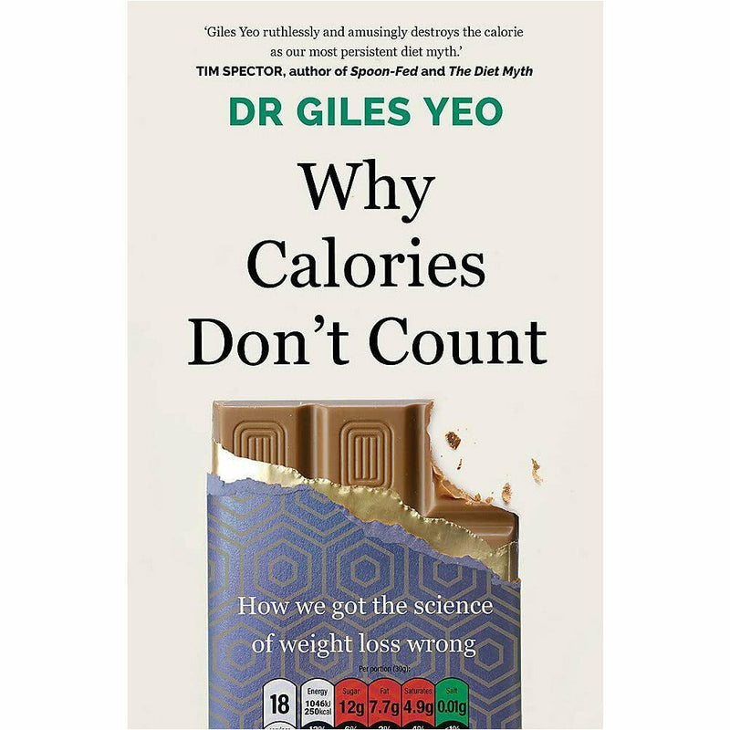 Dr Giles Yeo 2 Books collection set, Gene Eating and Why Calories Don't Count, Orion brand, featuring book covers and titles.