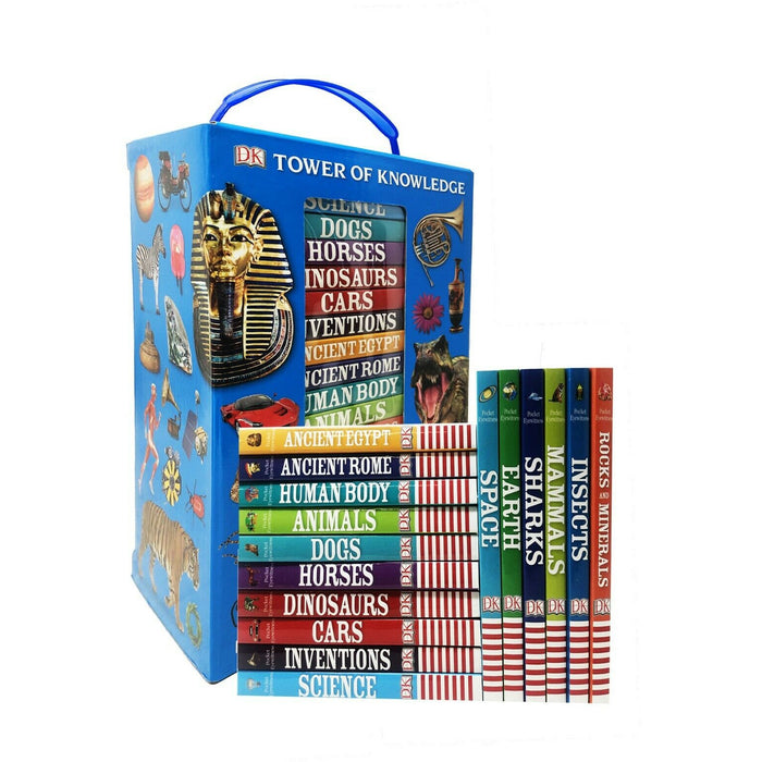 DK Tower Of Knowledge 16 Mini Fact Filled Encyclopedias Childrens Books - The Book Bundle