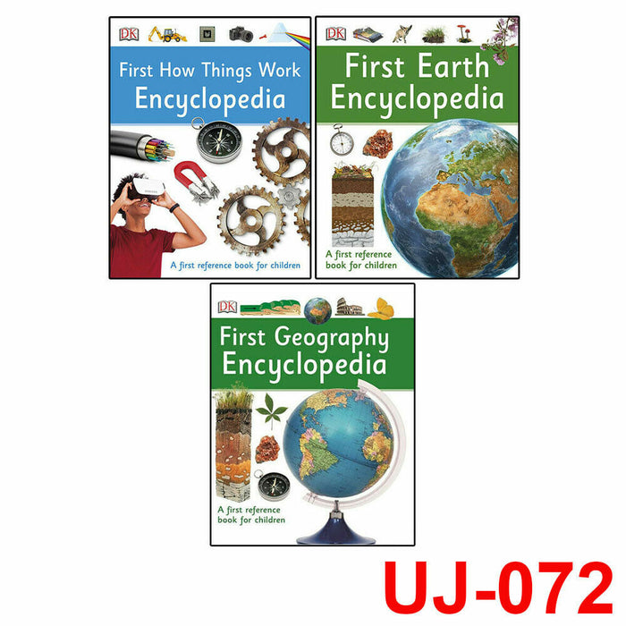 DK First Encyclopedia 3 Books Collection Set (Earth, Geography, How Things Work) - The Book Bundle