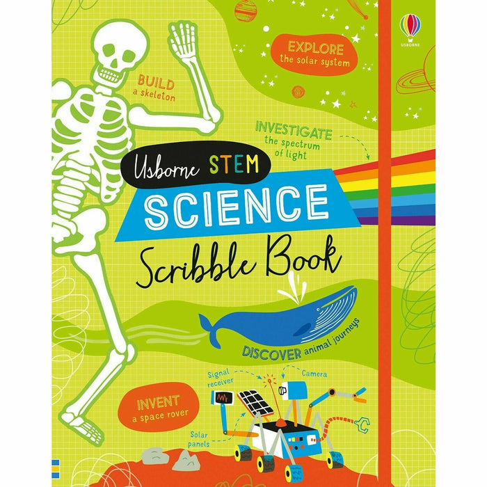 Usborne Stem Series 4 Books Collection Set - Science Scribble Book, Technology Scribble Book, Engineering Scribble Book, Maths Scribble Book - The Book Bundle