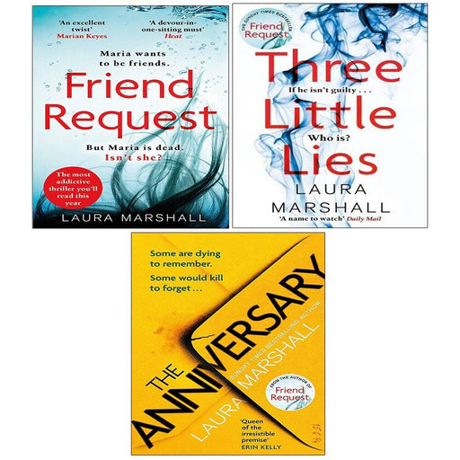Laura Marshall Collection 3 Books Set Anniversary, Three Little, Friend Request - The Book Bundle