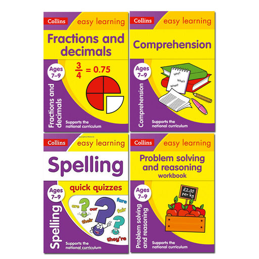 Collins Easy Learning KS2 Ages 7-9 Collection 4 Books Set Fractions and Decimals - The Book Bundle