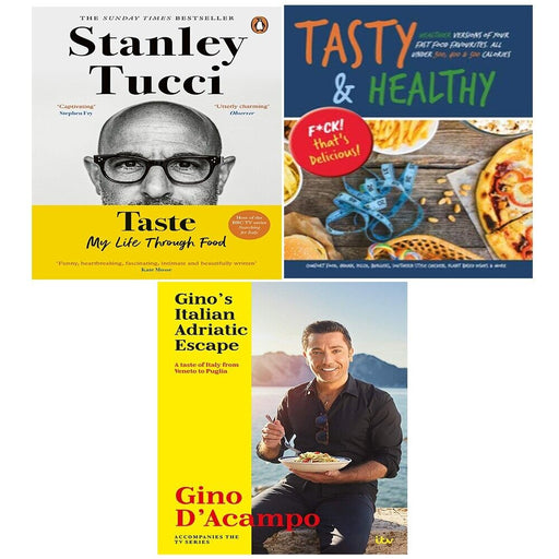 Taste Stanley Tucci, Gino's Italian Adriatic Escape, Tasty & Healthy 3 Books Set - The Book Bundle