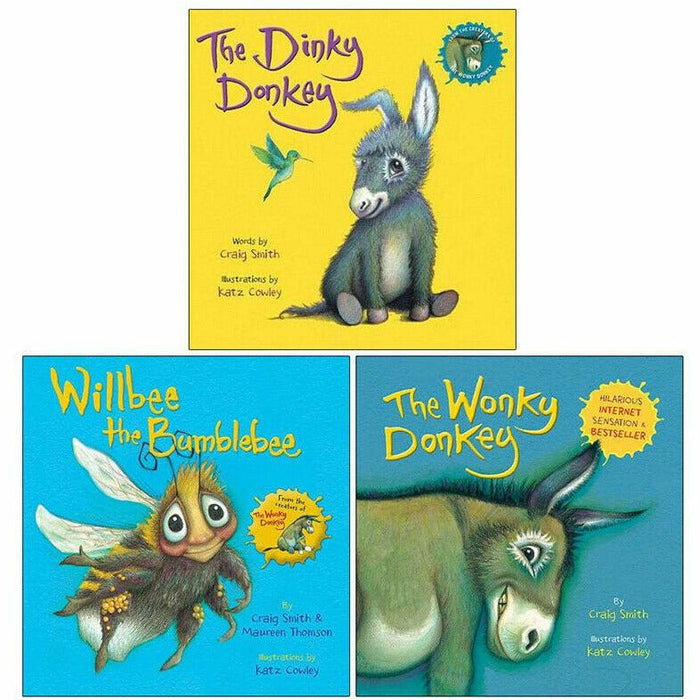 The Dinky Donkey, Willbee the Bumblebee, The Wonky Donkey 3 Books Collection Set - The Book Bundle