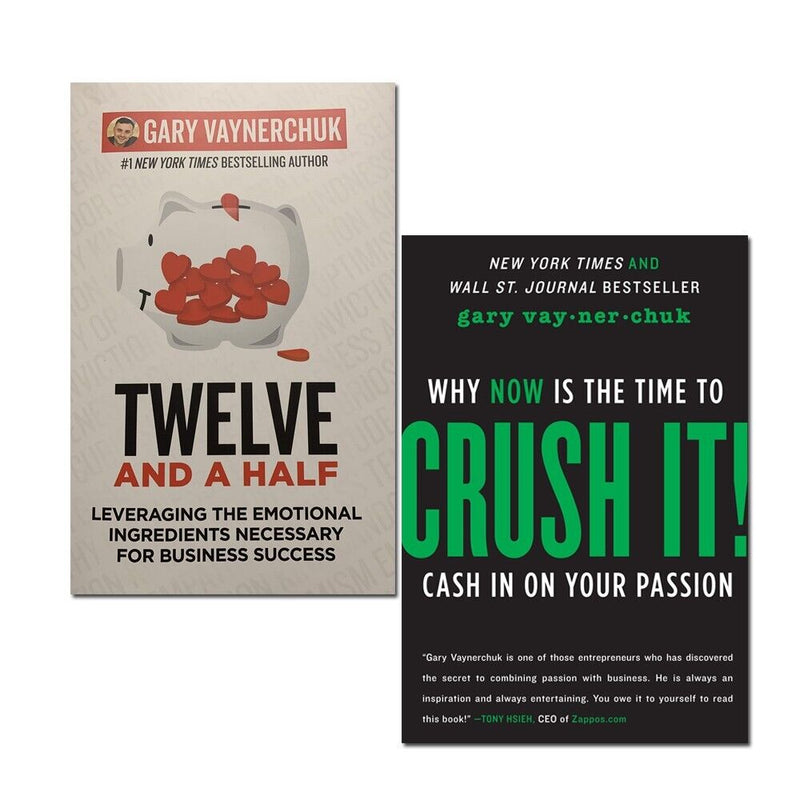 Gary Vaynerchuk book set featuring "Crush It!" and "Twelve and a Half" hardcover from the Gary Vaynerchuk collection.