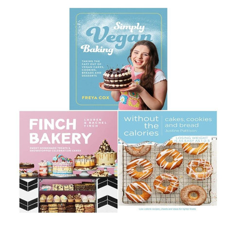 Simply Vegan Baking,Finch Bakery,Cakes Cookies and Bread 3 Books Collection Set - The Book Bundle