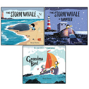 Set of three children's books by Simon & Schuster UK featuring The Storm Whale, Winter, and Grandma Bird by Benji Davies, colorful cover images.