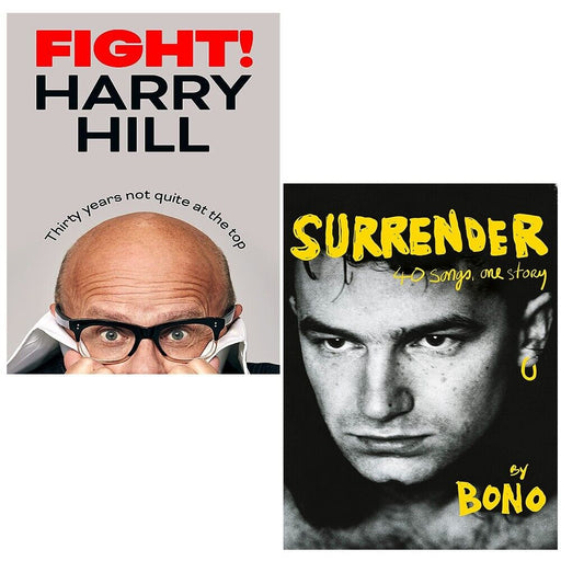 Surrender Bono Autobiography, Fight Harry Hill 2 Books Set - The Book Bundle
