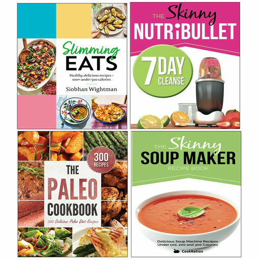 Skinny Nutribullet 7 Day Cleanse,Soup Maker Recipe,Paleo,Slimming Eats 4 Books Set - The Book Bundle