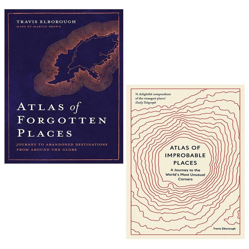 Travis Elborough 2 Books Collection Set (Atlas of Improbable Place, Atlas of Forgotten Places) - The Book Bundle