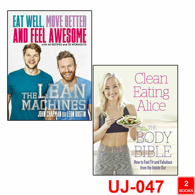 John Chapman Clean Eating Alice The Body Bible book set featuring two paperback non-fiction books on healthy eating and fitness.